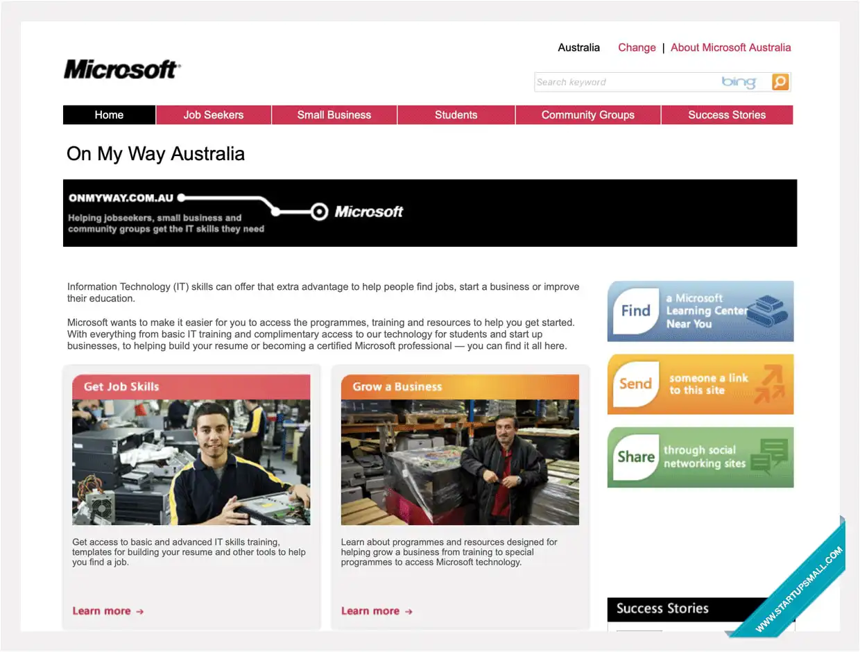 Microsoft SG Website Design and Development