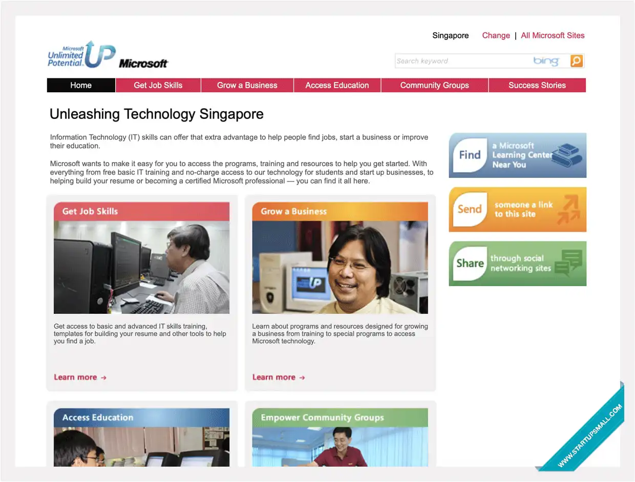 Microsoft SG Website Design and Development