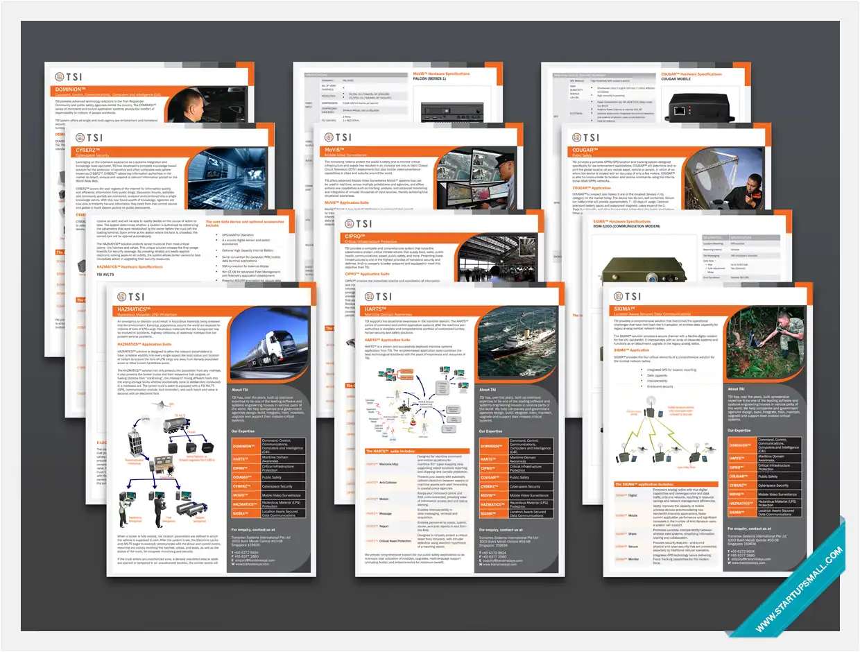 TSI Product Inserts Brochure Design